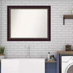 Miroir mural Signore Bronze Wood de 32 po x 26 po : Amanti Art, rectangulaire, décor moderne, aucun assemblage requis