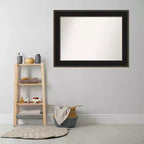 Miroir mural de salle de bain en bois non biseauté pour mezzanine 46 po x 35 po Espresso – Amanti Art : Quincaillerie de montage incluse