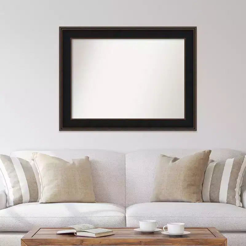 Miroir mural de salle de bain en bois non biseauté pour mezzanine 46 po x 35 po Espresso – Amanti Art : Quincaillerie de montage incluse