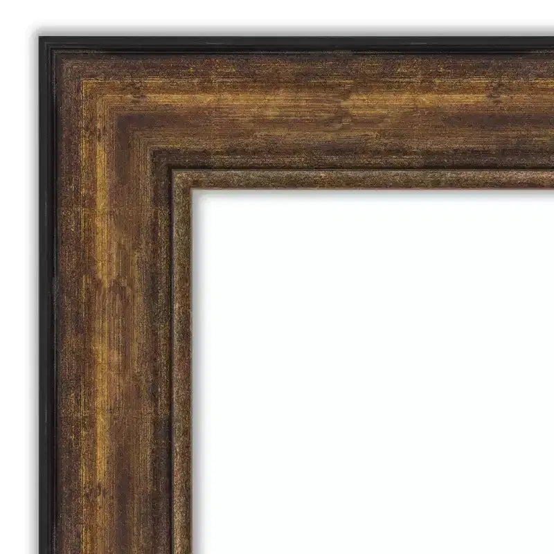 Miroir mural en bronze pour salle de bal 46" x 35" sans biseau - Amanti Art : Rectangulaire moderne, cadre en polystyrène, quincaillerie de montage incluse