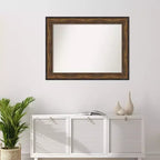 Miroir mural en bronze pour salle de bal 46" x 35" sans biseau - Amanti Art : Rectangulaire moderne, cadre en polystyrène, quincaillerie de montage incluse
