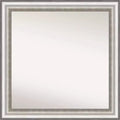 31"x31" Non-Beveled Salon Silver Wall Mirror - Amanti Art: Modern Square Framed, Includes Mounting Hardware