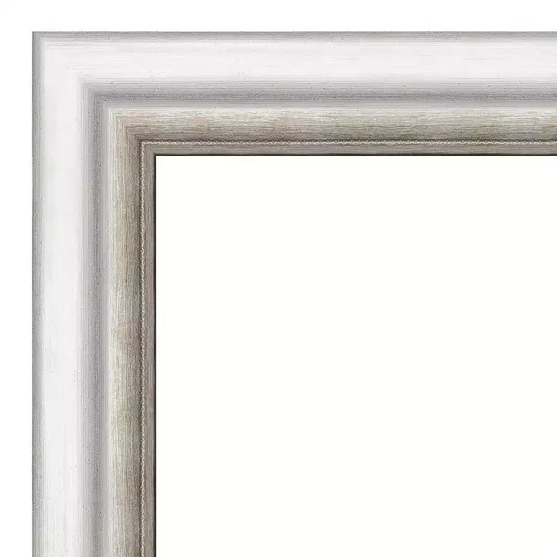 Miroir mural argenté de salon 31 po x 31 po sans biseau - Amanti Art : Carré moderne encadré, quincaillerie de montage incluse