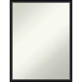 Amanti Art 19" x 25" Non-Beveled Lucie Black Wood Wall Mirror : Modern Rectangular, Includes Mounting Hardware