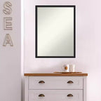 Amanti Art, Miroir mural en bois noir Lucie, non biseauté, 19 x 25 po : Rectangulaire moderne, quincaillerie de montage incluse