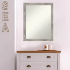 Miroir mural carré 21 po x 27 po sans biseau, gris colombe délavé - Amanti Art