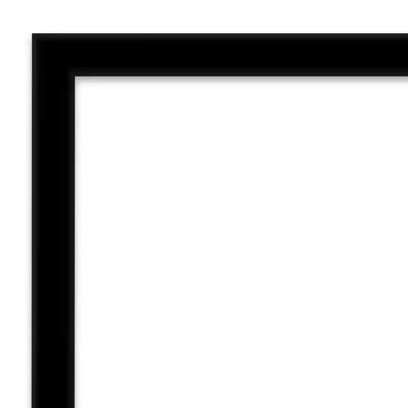 Miroir mural noir de jais de 38 po x 26 po sans biseau - Amanti Art : Cadre moderne en polystyrène, quincaillerie de montage incluse