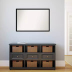 Miroir mural noir de jais de 38 po x 26 po sans biseau - Amanti Art : Cadre moderne en polystyrène, quincaillerie de montage incluse