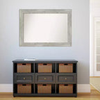 Miroir mural gris tourterelle non biseauté 42 po x 30 po - Amanti Art : Rectangulaire moderne, cadre en polystyrène