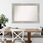 Miroir mural gris tourterelle non biseauté 42 po x 30 po - Amanti Art : Rectangulaire moderne, cadre en polystyrène