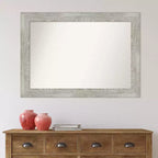 Miroir mural gris tourterelle non biseauté 42 po x 30 po - Amanti Art : Rectangulaire moderne, cadre en polystyrène