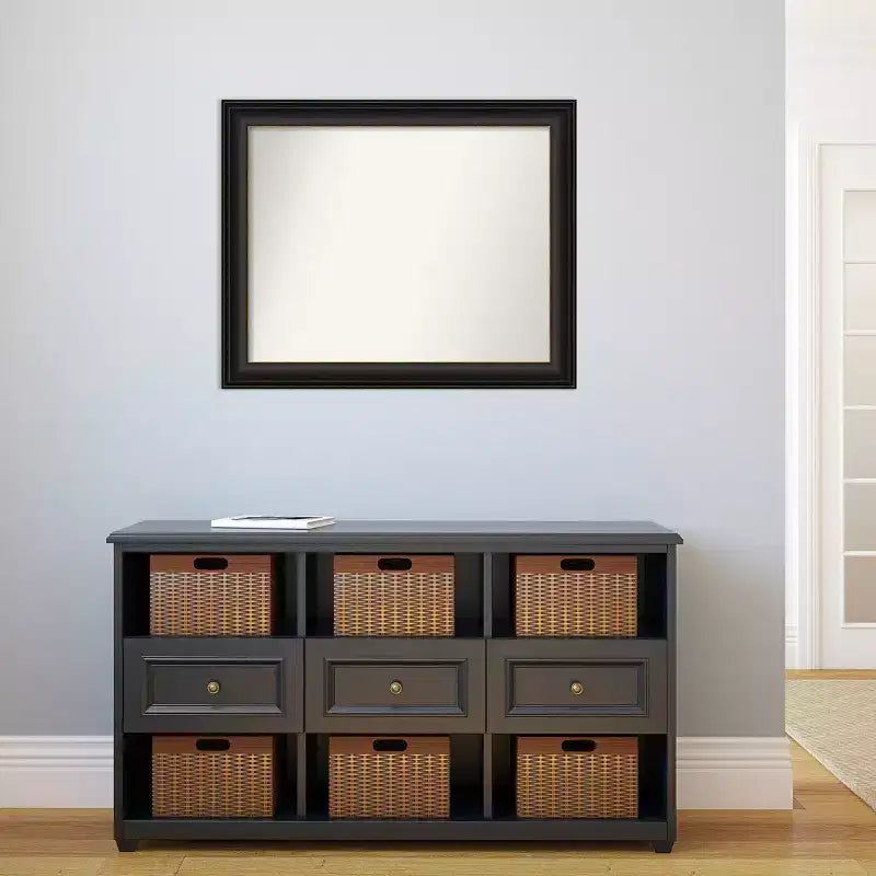 Miroir mural de salle de bain Trio sans biseau en bronze huilé 33" x 27" - Amanti Art : Quincaillerie de montage incluse, forme rectangulaire