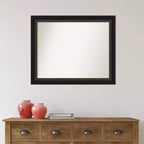 Miroir mural de salle de bain Trio sans biseau en bronze huilé 33" x 27" - Amanti Art : Quincaillerie de montage incluse, forme rectangulaire