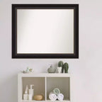 Miroir mural de salle de bain Trio sans biseau en bronze huilé 33" x 27" - Amanti Art : Quincaillerie de montage incluse, forme rectangulaire