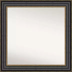 32" x 32" Non-Beveled Thomas Black Bronze Wall Mirror - Amanti Art