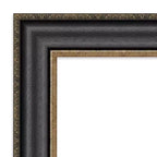 Miroir mural Thomas noir bronze non biseauté 32 po x 32 po - Amanti Art
