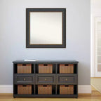 Miroir mural Thomas noir bronze non biseauté 32 po x 32 po - Amanti Art