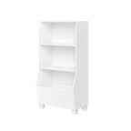 RiverRidge Kids' Étagère de Bibliothèque pour Salle de Jeux 23" avec Organisateur de Bacs à Légumes et 2 Étagères de Rangement Ouvertes pour Jouets Blanche : Petite Bibliothèque pour Enfants, MDF, Blanc