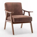 Mid Century Wingback Accent Chair, Solid Wood Frame, Thick Backrest Lounge Chair for Living Room