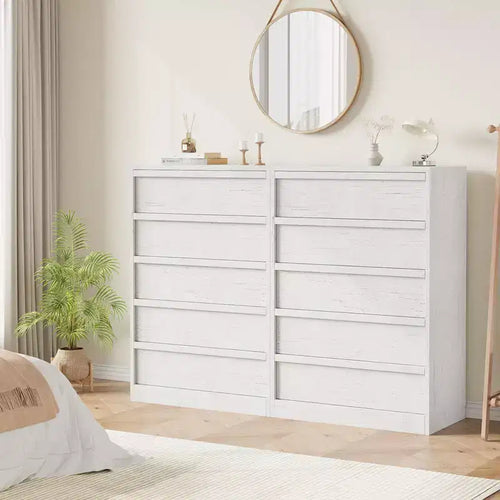 Commode haute 5 tiroirs - Commode moderne avec grands tiroirs de rangement pour chambre à coucher, chambre de bébé et entrée