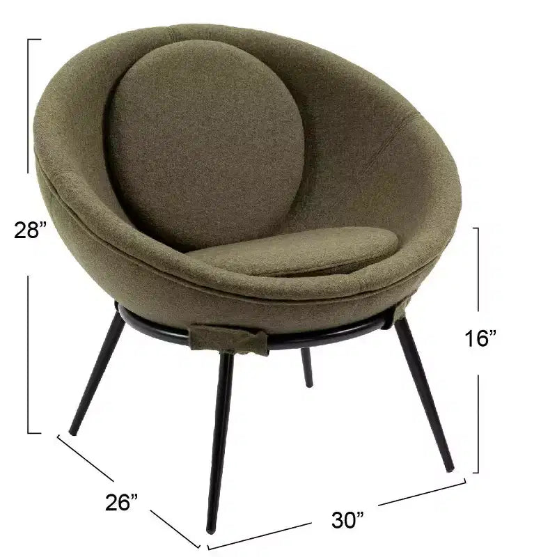 Vintage Upholstered Cup Accent Chair