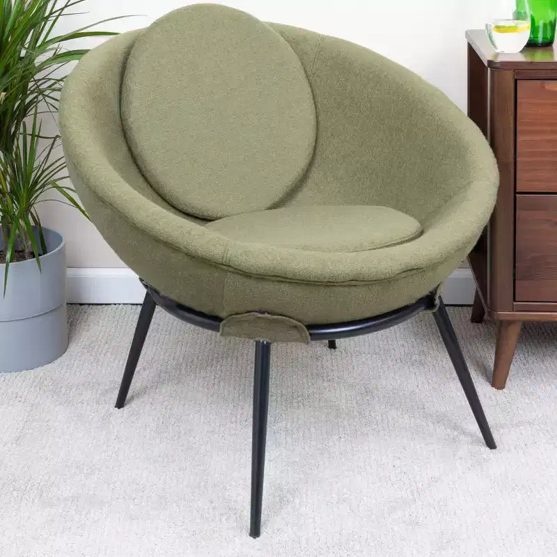 Vintage Upholstered Cup Accent Chair