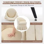 Fauteuil cylindrique du milieu du siècle avec dossier incurvé ergonomique et pieds en bois, siège d'appoint peu encombrant pour chambre et salon