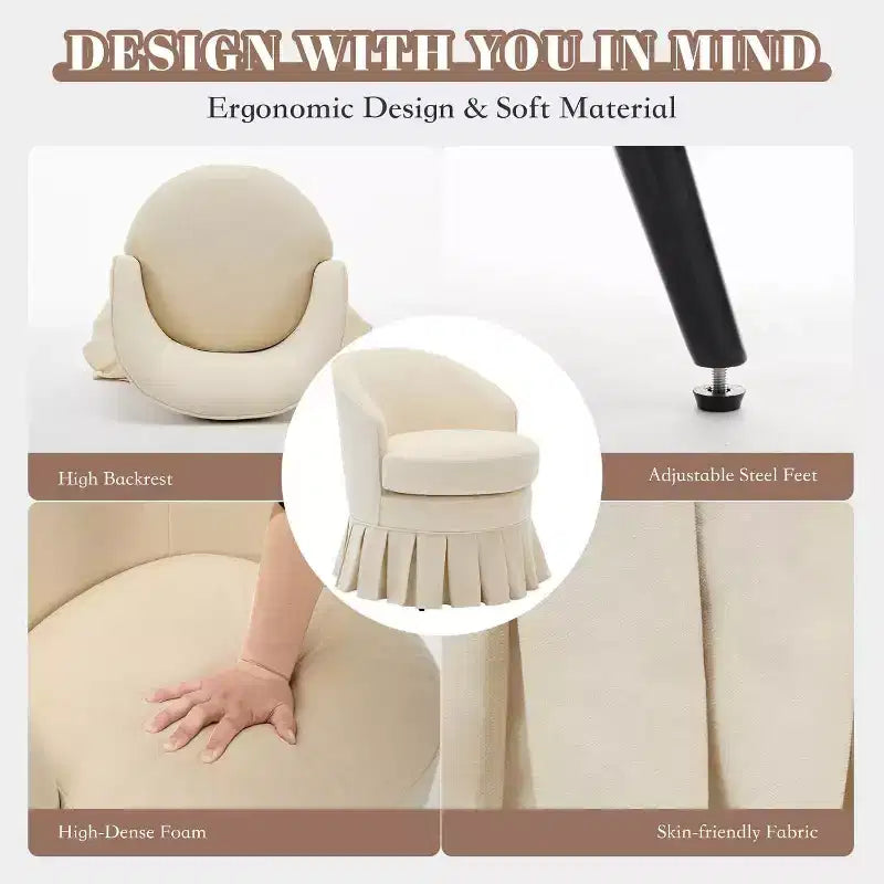 Fauteuil cylindrique du milieu du siècle avec dossier incurvé ergonomique et pieds en bois, siège d'appoint peu encombrant pour chambre et salon