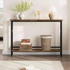 Table de canapé mince de 5,9 pieds, table console étroite à 2 niveaux avec étagère réglable, table peu encombrante derrière le canapé pour salon, entrée, couloir
