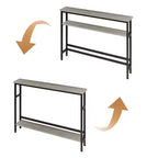 Table de canapé mince de 5,9 pieds, table console étroite à 2 niveaux avec étagère réglable, table peu encombrante derrière le canapé pour salon, entrée, couloir