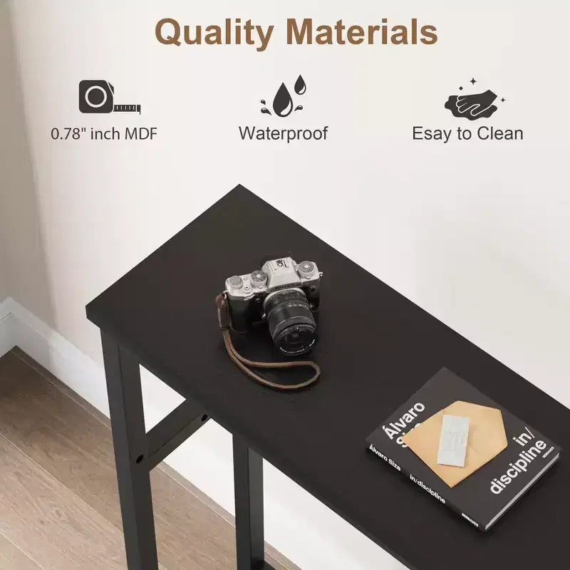 Table de canapé mince de 5,9 pieds, table console étroite à 2 niveaux avec étagère réglable, table peu encombrante derrière le canapé pour salon, entrée, couloir