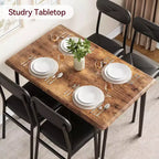 4-Piece Dining Set for Small Spaces, Kitchen Table with 4 Padded Chairs, Compact Dining Room Furniture for Apartments & Cozy Homes