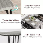 4-Piece Dining Set for Small Spaces, Kitchen Table with 4 Padded Chairs, Compact Dining Room Furniture for Apartments & Cozy Homes