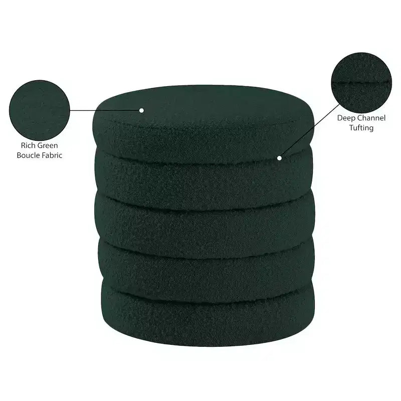 Pouffe/Tabouret en Tissu Bouclé Aphia