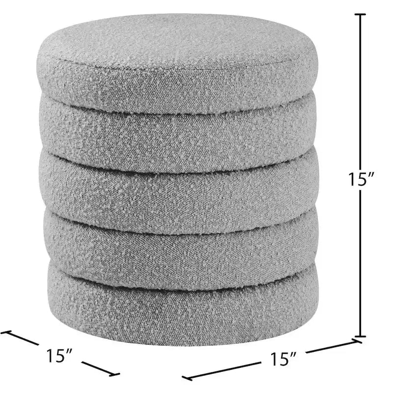 Pouffe/Tabouret en Tissu Bouclé Aphia
