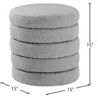 Pouffe/Tabouret en Tissu Bouclé Aphia