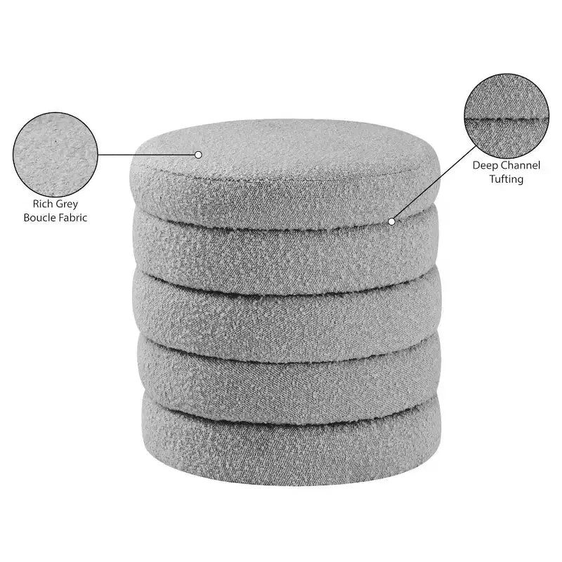Pouffe/Tabouret en Tissu Bouclé Aphia