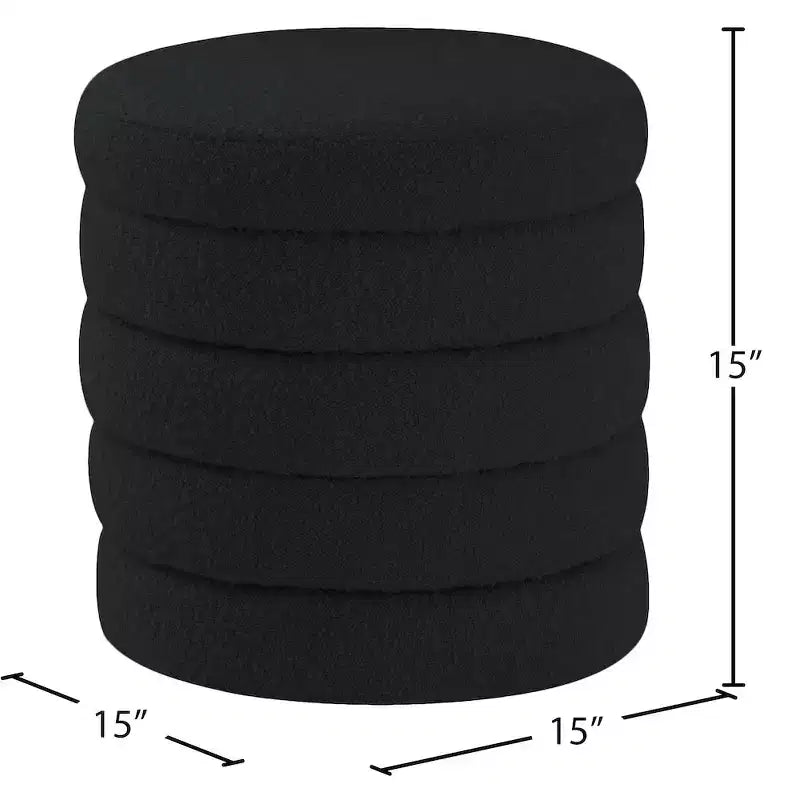 Pouffe/Tabouret en Tissu Bouclé Aphia