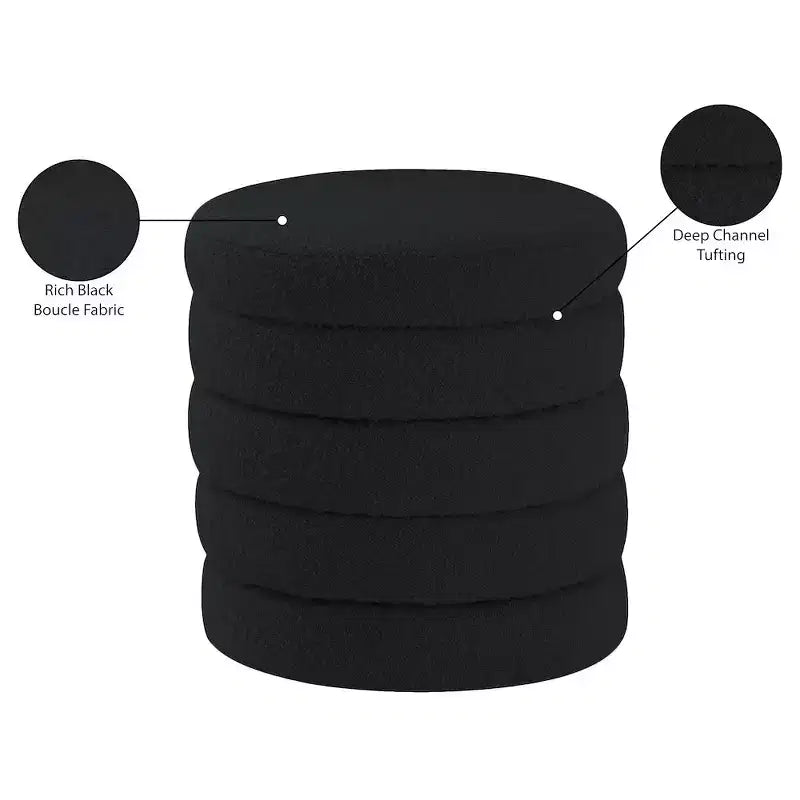 Pouffe/Tabouret en Tissu Bouclé Aphia
