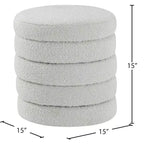Pouffe/Tabouret en Tissu Bouclé Aphia