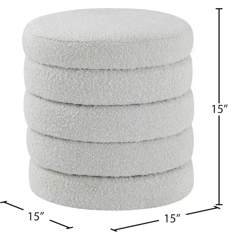 Pouffe/Tabouret en Tissu Bouclé Aphia