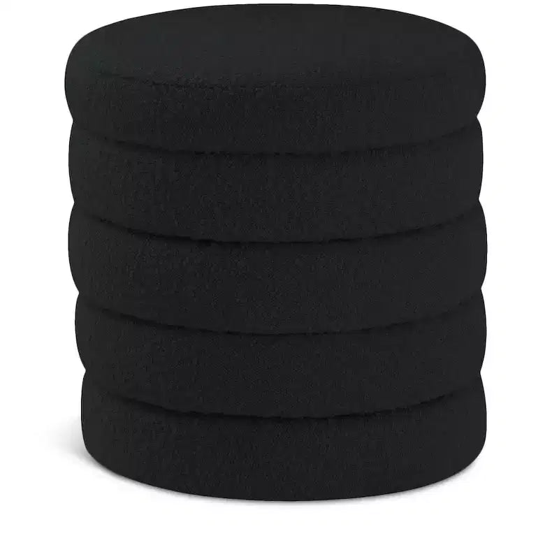 Meridian Furniture,Aphia Boucle Fabric Ottoman/Stool