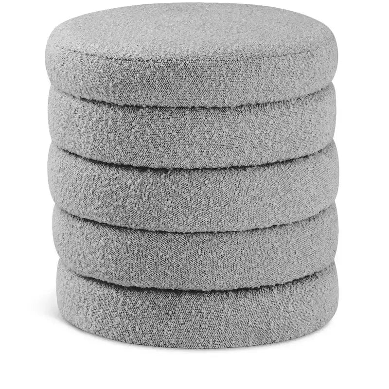 Aphia Boucle Fabric Ottoman/Stool