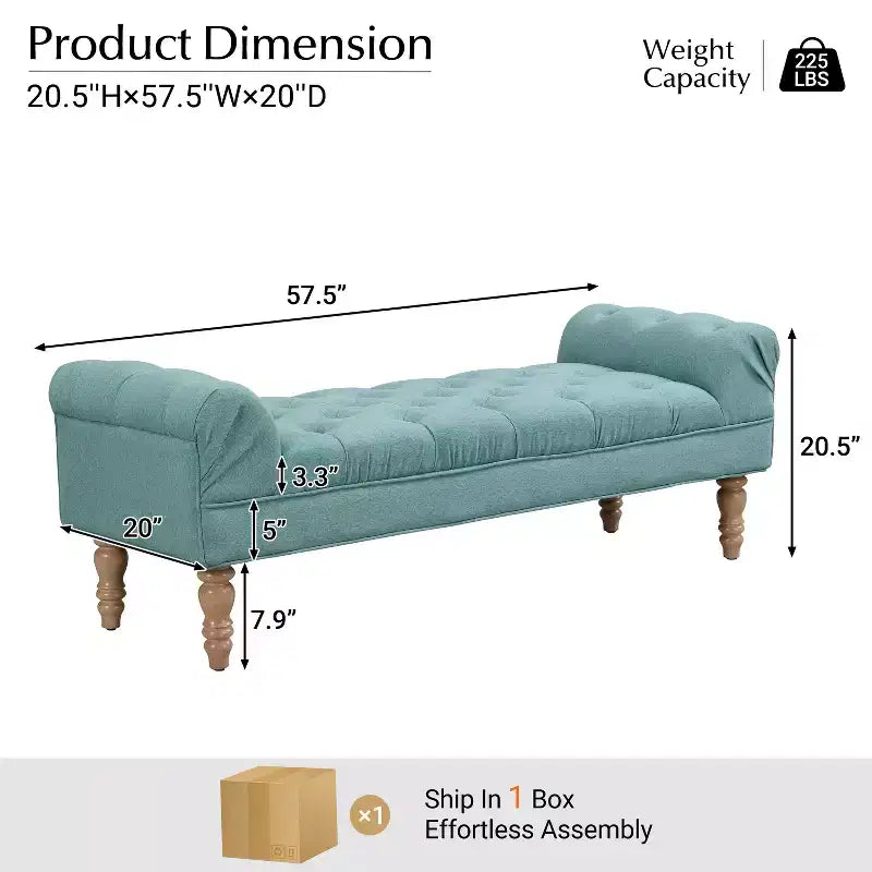 Banc rembourré capitonné Kate Modern
