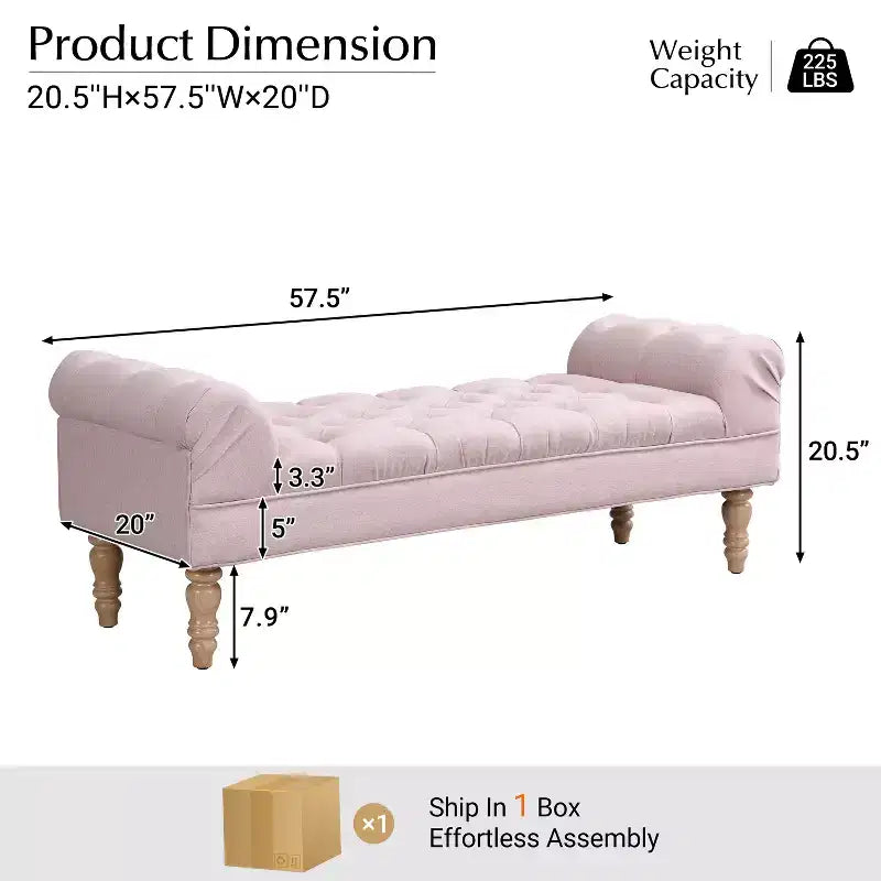 Banc rembourré capitonné Kate Modern