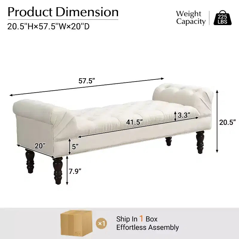 Banc rembourré capitonné Kate Modern