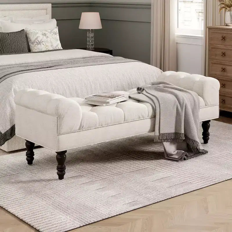 Christopher Knight Home Kate Modern Upholstered Button Tufted Bench