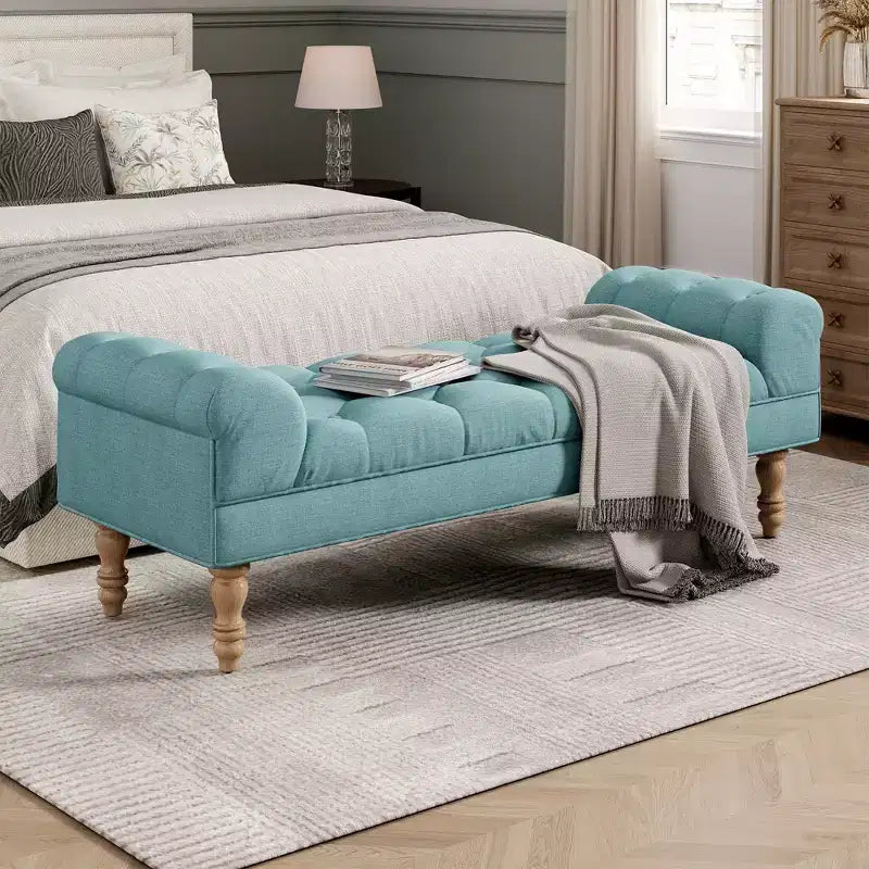 Kate Modern Upholstered Button Tufted Bench