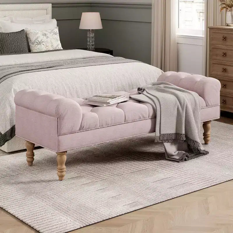 Kate Modern Upholstered Button Tufted Bench