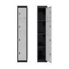 Armoire de rangement métallique de 183 cm de haut avec 4 portes, casier en acier avec étagères pour l'école, le bureau, le garage, la salle de sport, l'entrepôt à domicile